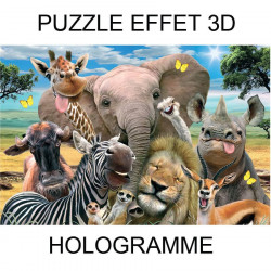 Puzzle selfie des animaux d'Afrique - 63 pcs