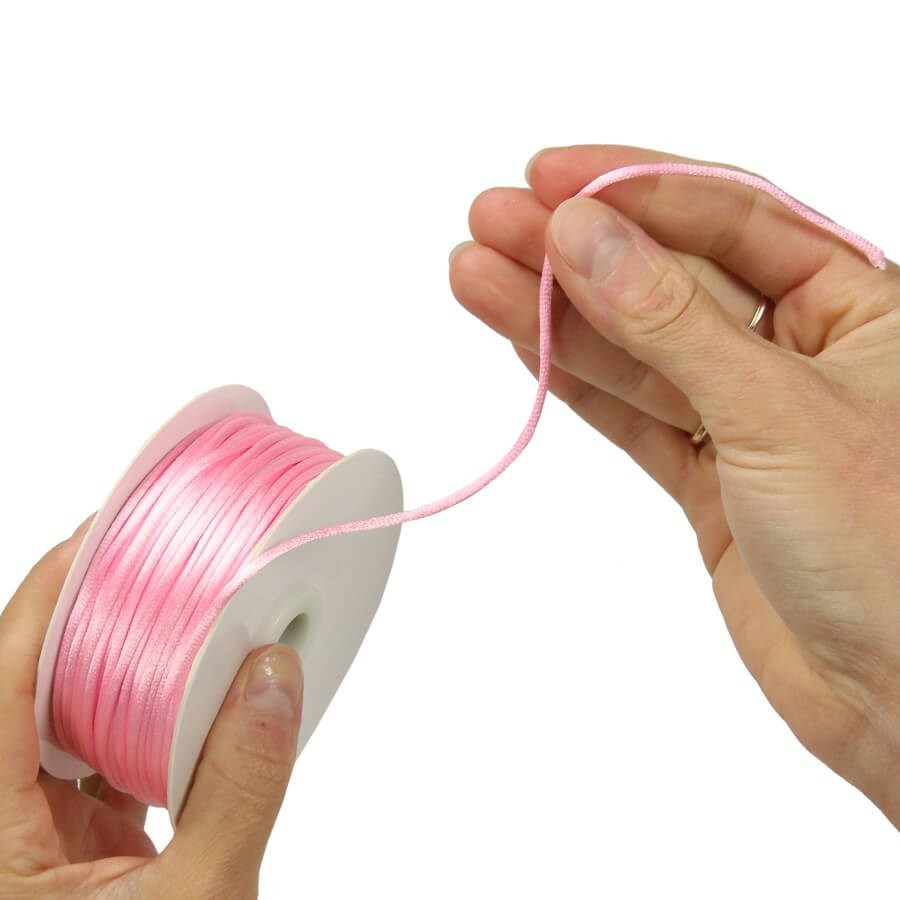 Cordelette satin - bobine de 50m - rose Cordelette satin - bobine de 50m - rose