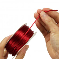 Cordelette satin - bobine de 50m - bordeaux