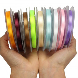Ruban satin 6mm Sable - rouleau de 25m