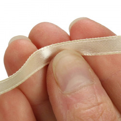 Ruban satin 6mm Ivoire - rouleau de 25m
