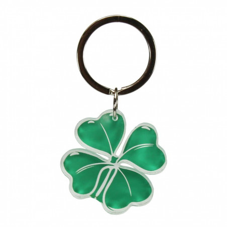 Porte clés Trèfle à 4 feuilles fabriqué en France