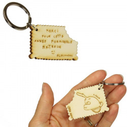 Porte clef Biscuit petit beurre en bois personnalisable