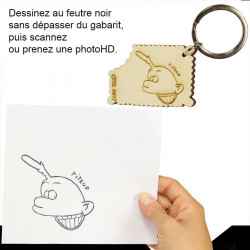 Porte clef Biscuit petit beurre en bois personnalisable 2 faces