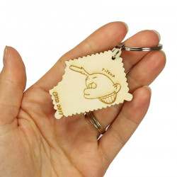 Porte clef Biscuit petit beurre en bois personnalisable 2 faces