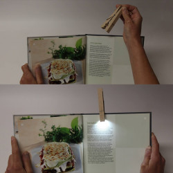 Lampe marque page pince à linge pour livre à personnaliser