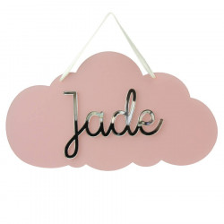 Plaque de porte chambre personnalisée avec prénom - nuage rose