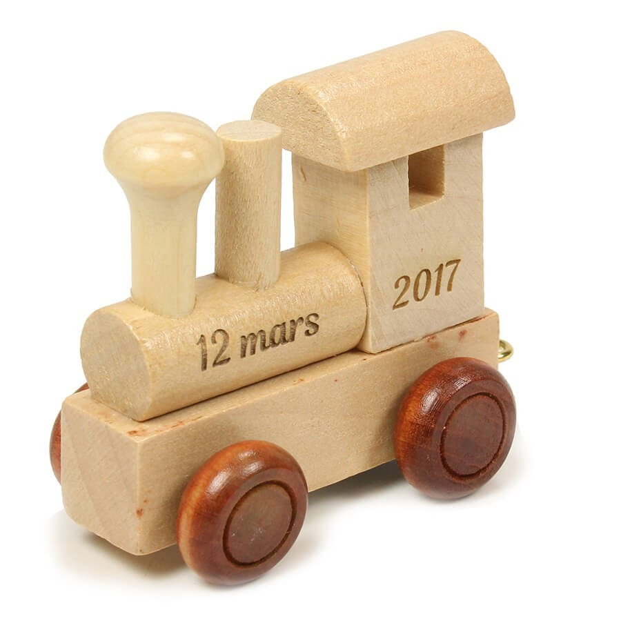 Petit train en bois personnalisable Cadeau naissance personnalisé