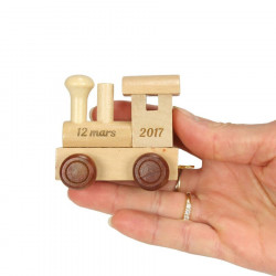 Locomotive lettre train en bois personnalisée - brut