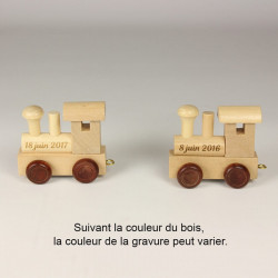 Locomotive lettre train en bois personnalisée - brut