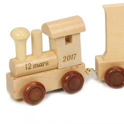 Locomotive lettre train en bois personnalisée - brut