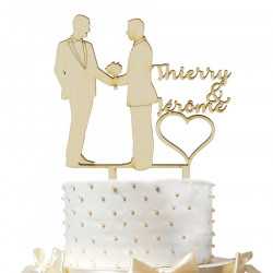 Cake topper mariage personnalisé 2 hommes mariés