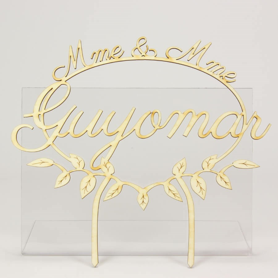 Pet-Jos Décoration De Gâteau De Mariage Personnalisable En Bois Cake