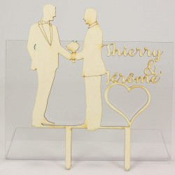 Cake topper mariage personnalisé 2 hommes mariés