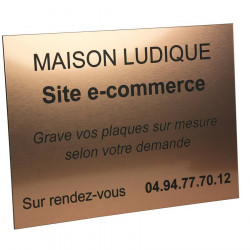 Plaque professionnelle cuivrée 20x15 cm à personnaliser