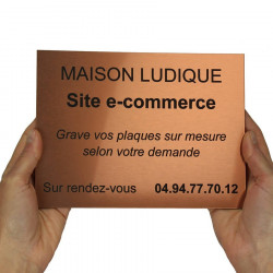 Plaque professionnelle cuivrée 20x15 cm à personnaliser