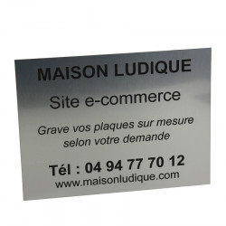 Plaque professionnelle personnalisée argentée 20x15 cm