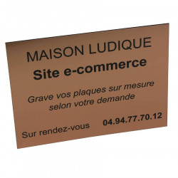 Plaque professionnelle cuivrée 20x15 cm à personnaliser