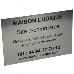 Plaque professionnelle personnalisée argentée 30x20 cm