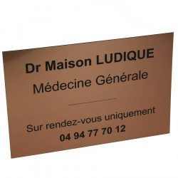 Plaque professionnelle cuivrée 30x20 cm à personnaliser