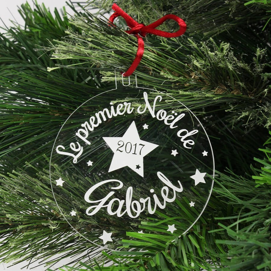 acrylique en Miroir Personnalisé Lettre Décorations pour arbres boules Noël ***