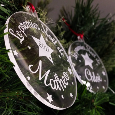 Boule de noël personnalisée Mon premier Noël Boule de noël personnalisée Mon premier Noël