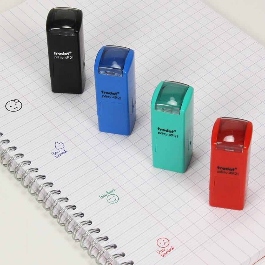 Lot de 4 tampons auto encreur appréciations enseignant - choix motifs Lot de 4 tampons auto encreur appréciations enseignant - choix motifs