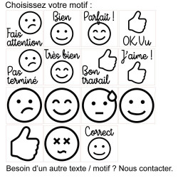 Lot de 4 tampons auto encreur appréciations enseignant - choix motifs