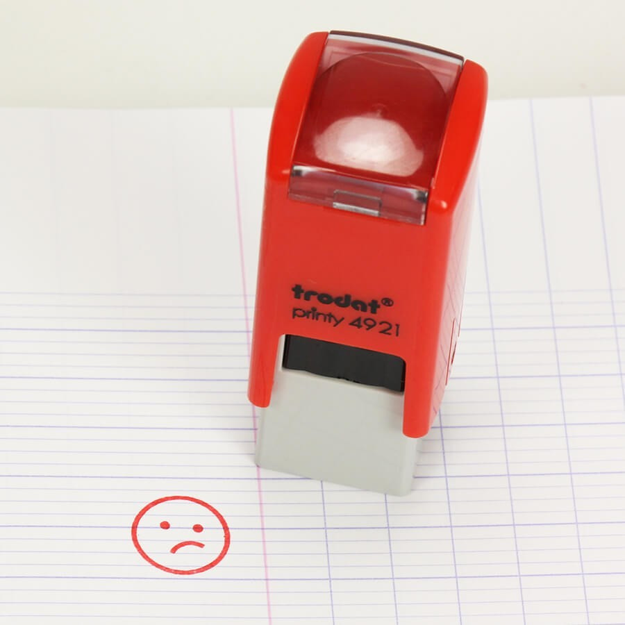 Lot de 3 tampons appréciation scolaire smiley