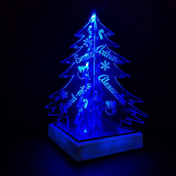 Sapin de table lumineux en 3D sur socle LED, à personnaliser avec pré