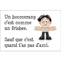 Panneau humour déco - Boomerang et frisbee