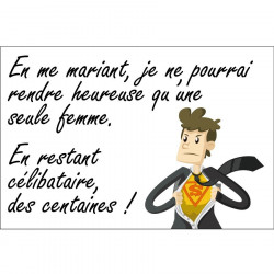 Panneau humour déco - En me mariant, femme heureuse