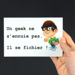 Panneau humour déco - Le geek se fichier