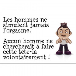 Panneau humour déco - Les hommes ne simulent pas