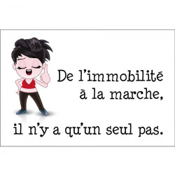 Panneau humour déco - De l'immobilité à la marche