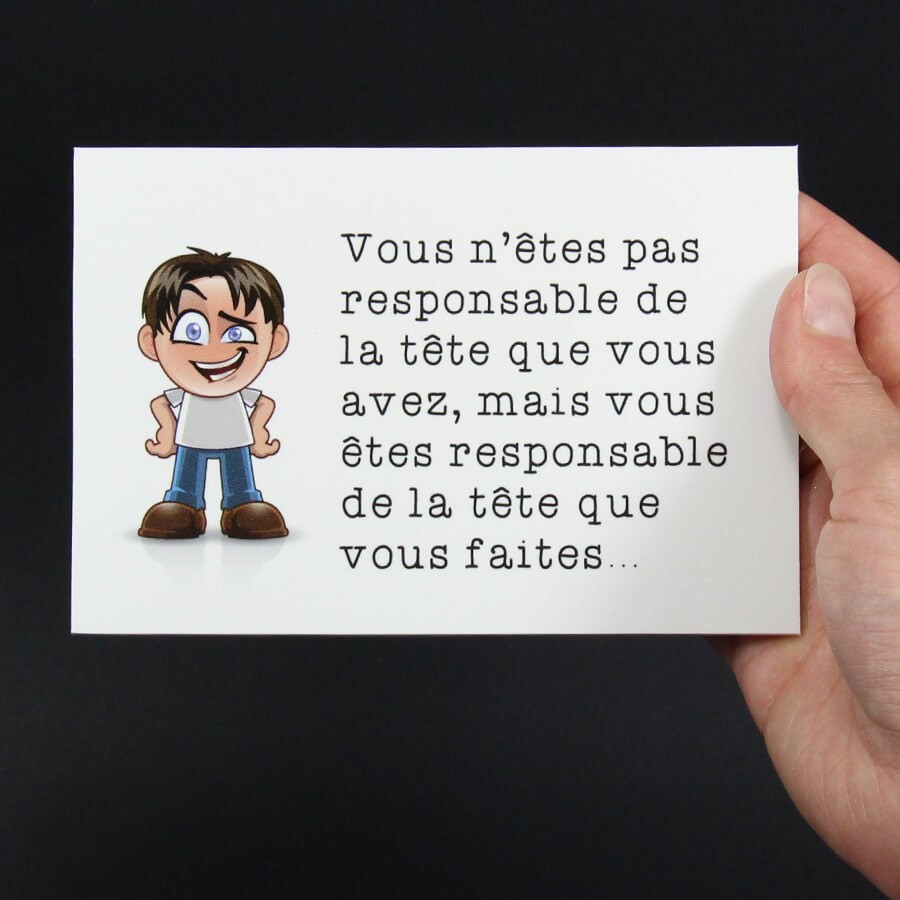 Panneau humour déco - Pas responsable de sa tête