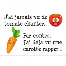 Panneau humour déco - Tomate et carotte
