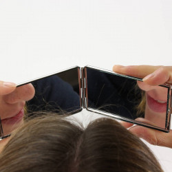 Miroir de poche rectangle métal 2 faces