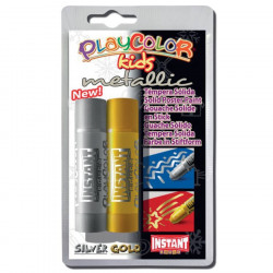 2 sticks de gouache solide PlayColor One - or et argent