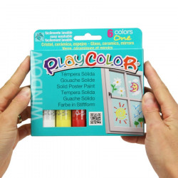 6 sticks de gouache solide PlayColor One - peinture pour fenêtre