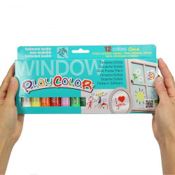 12 sticks de gouache solide PlayColor One - peinture pour fenêtre