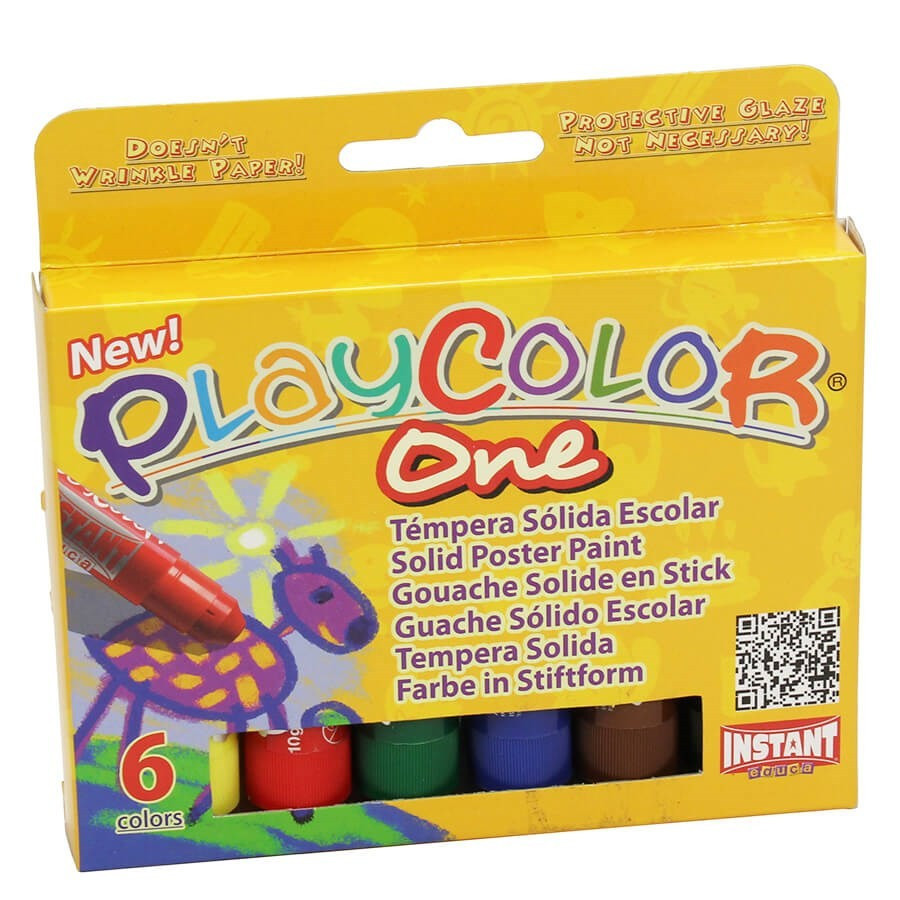 6 sticks de gouache solide PlayColor One basic - dessin et scolaire