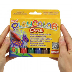 6 sticks de gouache solide PlayColor One basic - dessin et scolaire
