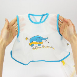 Lot de 2 bavoirs bébé tablier à scratch