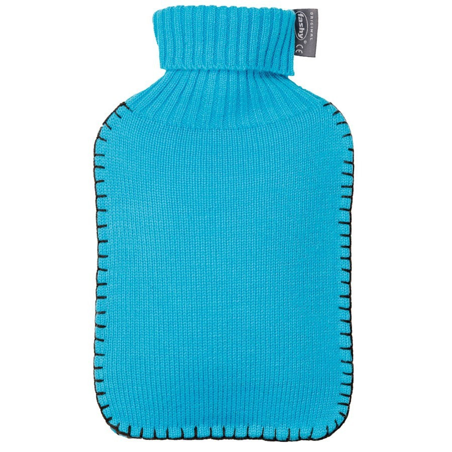 Bouillotte à eau avec housse - tricot bleu Fashy Bouillotte à eau avec housse - tricot bleu Fashy