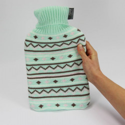 Bouillotte à eau avec housse - tricot couleur Fashy