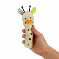 Hochet bébé girafe en peluche