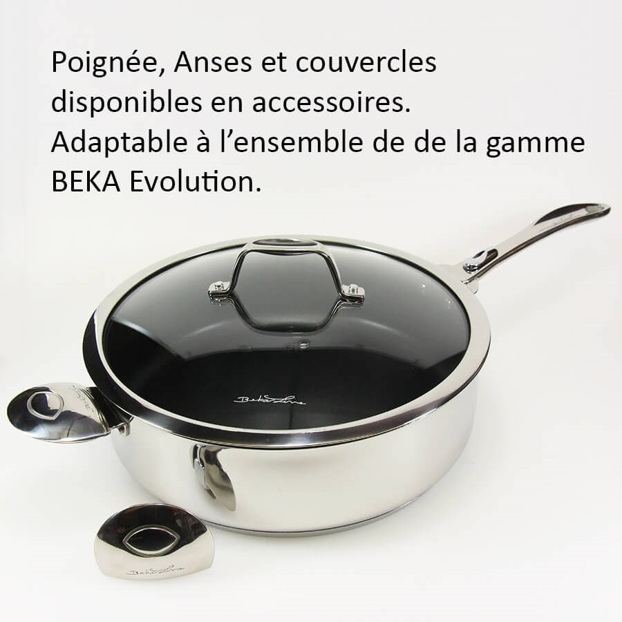 Cocotte Bekaline Evolution 24cm - Acier Inoxydable 18/10, Triple Fond, Compatible Induction