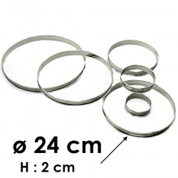Cercle à tarte inox 24 cm h20 Gobel