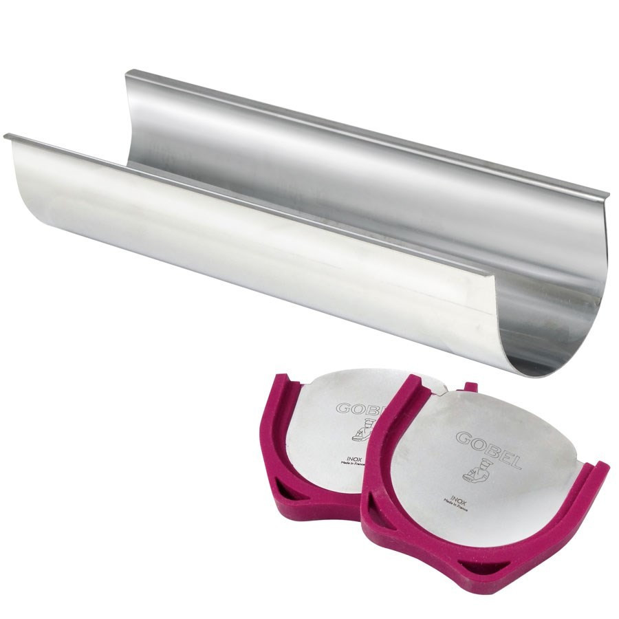 Moule à bûche inox Gobel - gouttière étanche 30 cm Moule à bûche inox Gobel - gouttière étanche 30 cm
